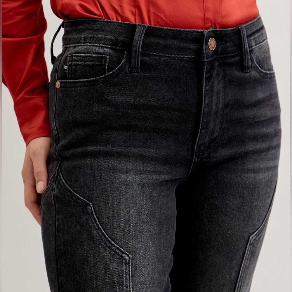 NEW 🎉Judy Blue Mid Rise Straight Western Seam Detail Jeans - Picture 3 of 11